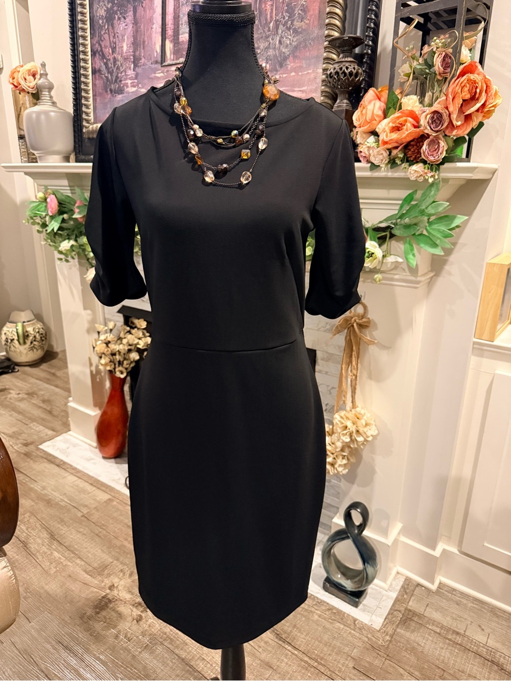 Ann Taylor Black Midi Sheath Dress